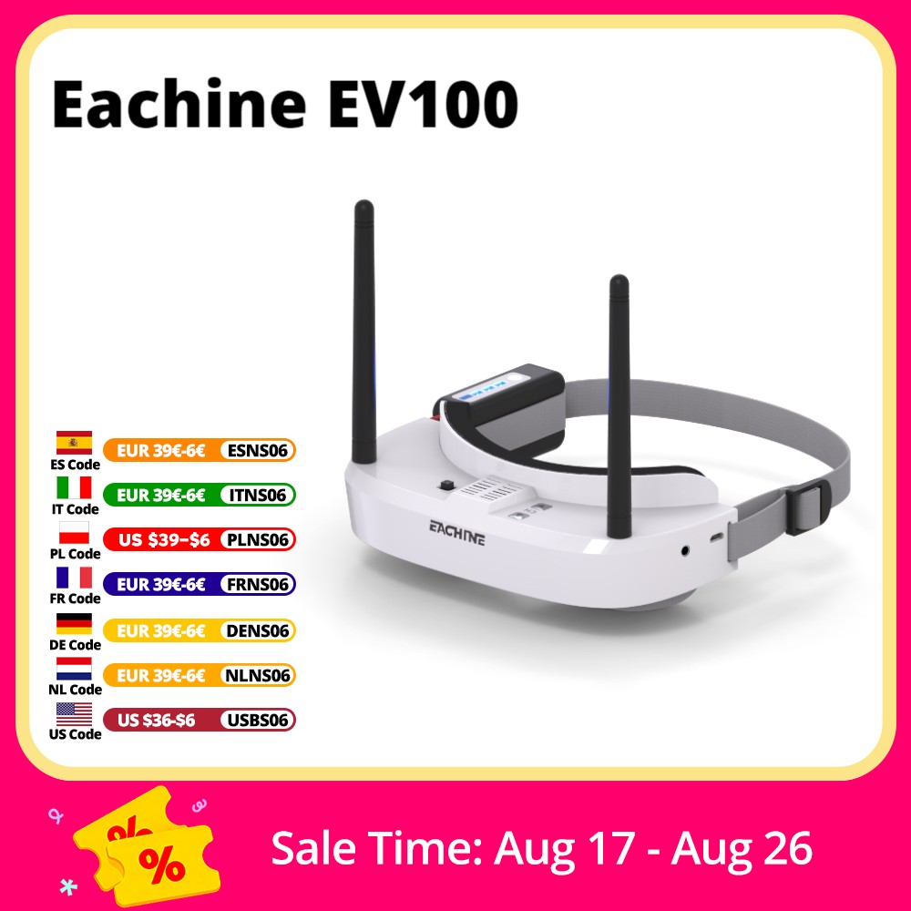 Eachine EV100 720*540 5.8G 72C - огляд і ціна Fpv Drone Goggles